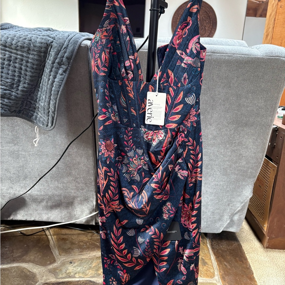 Aerie Cobalt Blue Draped Midi Dress